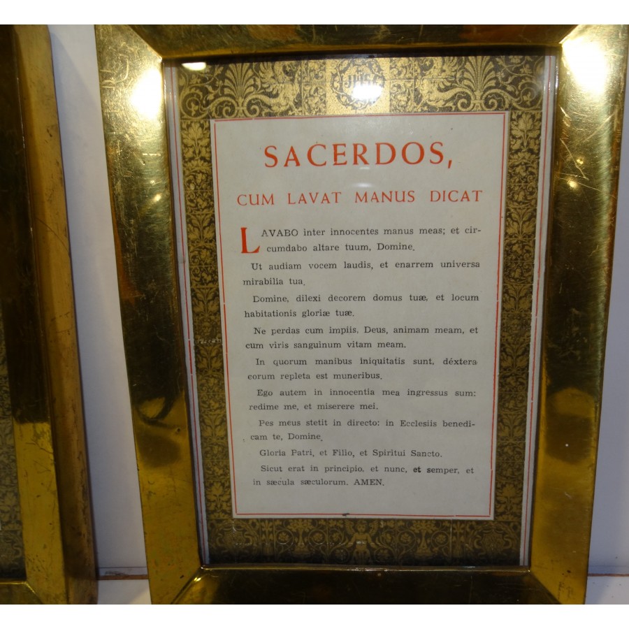 COMPRAR PAREJA DE SACRAS LITURGICAS ESCRITAS EN LATÍN ENMARCADAS MARCO